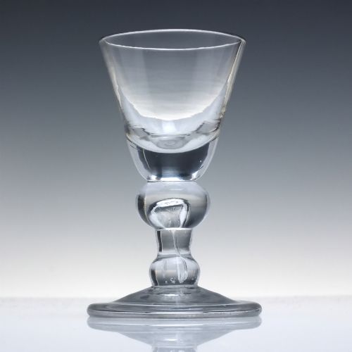 GEORGIAN EARLY 18TH CENTURY BALUSTER DRAM GLASS C171520 - ADDITIONAL PHOTO 1