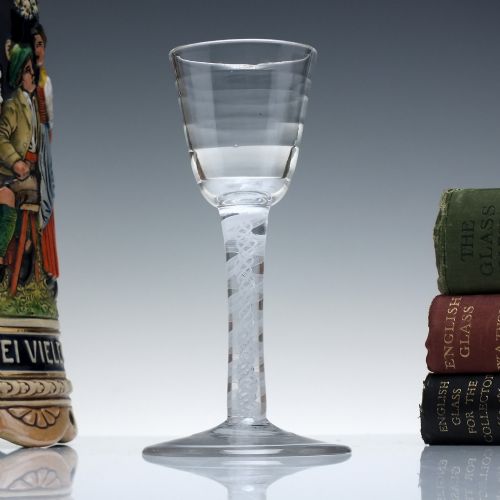 18th century opaque lynn wine glass c1760 - CATEGORY: ANTIQUE GLASS - DATED GEORGIAN