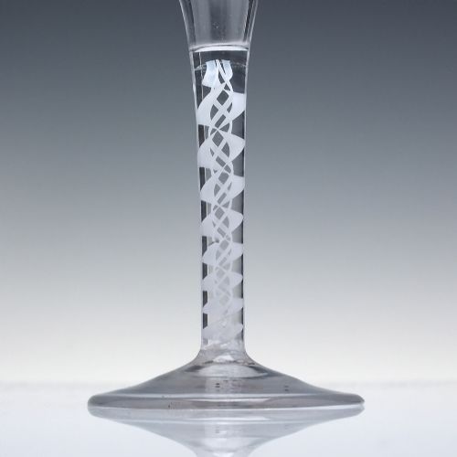 GEORGIAN DOUBLE SERIES OPAQUE TRUMPET WINE GLASS C1760 - ADDITIONAL PHOTO 2