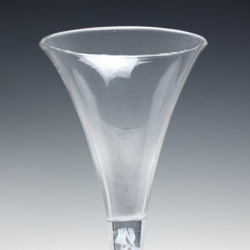 GEORGIAN DOUBLE SERIES OPAQUE TRUMPET WINE GLASS C1760 - ADDITIONAL PHOTO 3