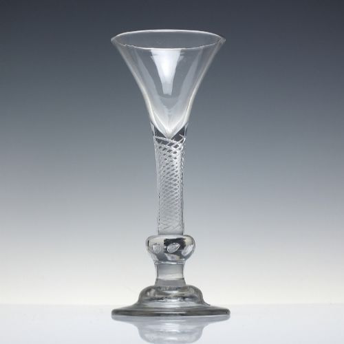 GEORGIAN 18TH CENTURY COMPOSITE WINE GLASS C1750 ON DOMED FOOT - ADDITIONAL PHOTO 1