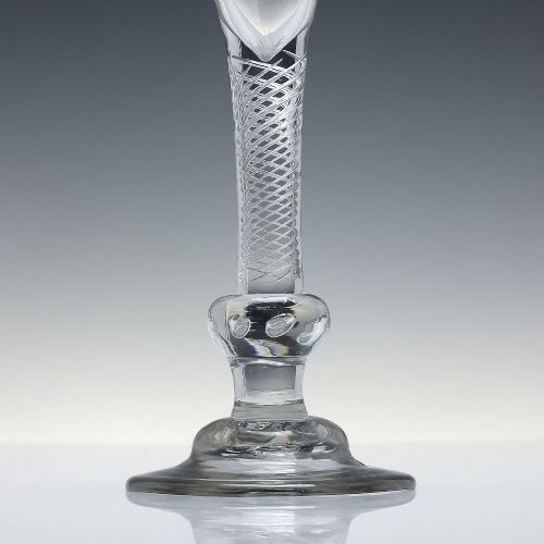 GEORGIAN 18TH CENTURY COMPOSITE WINE GLASS C1750 ON DOMED FOOT - ADDITIONAL PHOTO 2