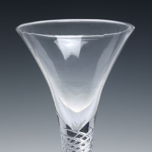 GEORGIAN 18TH CENTURY COMPOSITE WINE GLASS C1750 ON DOMED FOOT - ADDITIONAL PHOTO 3