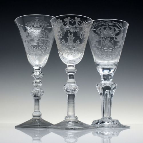 18TH CENTURY ENGRAVED NEWCASTLE LIGHT BALUSTER MARRIAGE WINE GOBLET C1750 - ADDITIONAL PHOTO 1