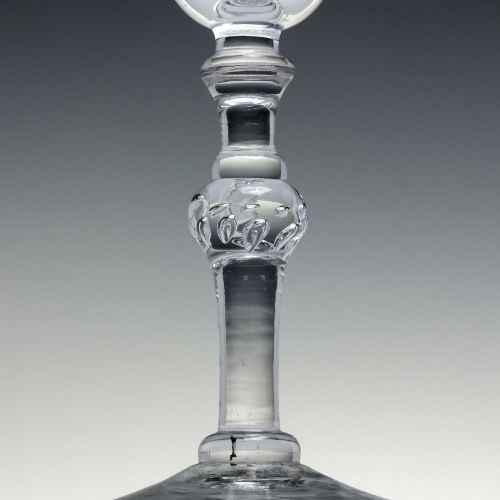 18TH CENTURY ENGRAVED NEWCASTLE LIGHT BALUSTER MARRIAGE WINE GOBLET C1750 - ADDITIONAL PHOTO 8