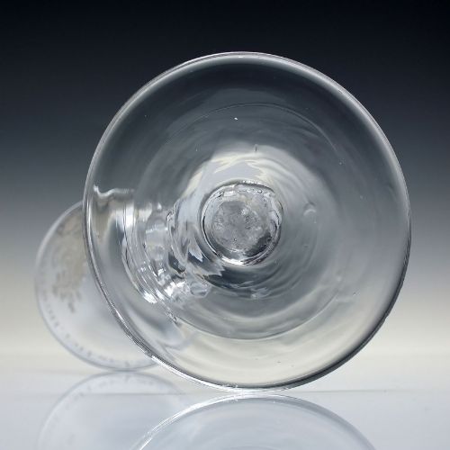 18TH CENTURY ENGRAVED NEWCASTLE LIGHT BALUSTER MARRIAGE WINE GOBLET C1750 - ADDITIONAL PHOTO 10