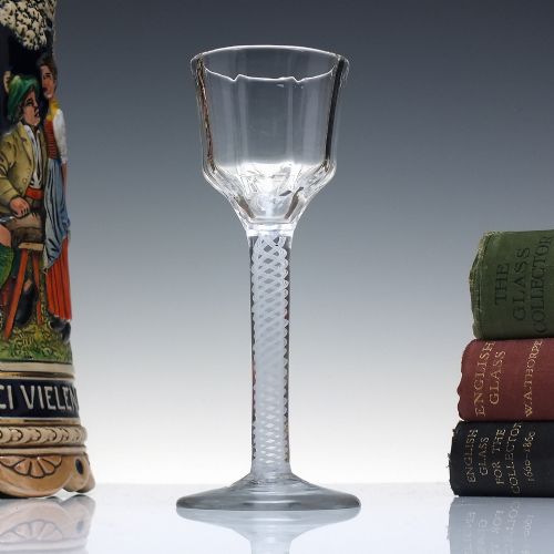 SINGLE SERIES OPAQUE TWIST WINE GLASS C1760 WITH FULL RIBBED OGEE BOWL