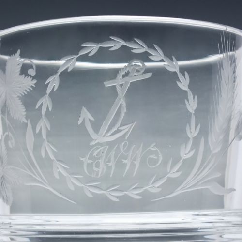 RARE GEORGIAN REGENCY ENGRAVED 'FLIP' GLASS TUMBLER C1830 15 PINTS - ADDITIONAL PHOTO 1