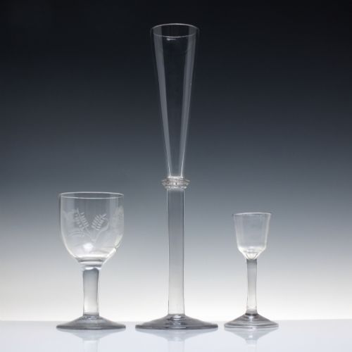EXTRAORDINARY 18TH CENTURY PLAIN STEM CEREMONIAL TOASTING GLASS C1790 40 CM TALL - ADDITIONAL PHOTO 1