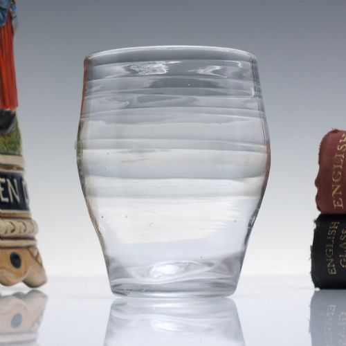 RARE 18TH CENTURY LYNN GLASS BARRELL WHISKY DRAM TUMBLER C1760