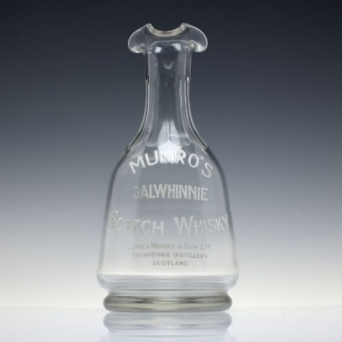RARE ENAMELLED DALWHINNIE SCOTTISH MUNRO' WHISKY GLASS WATER CARAFE C1910
