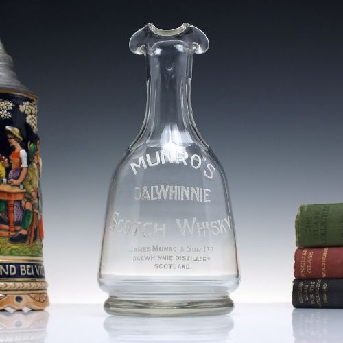 RARE ENAMELLED DALWHINNIE SCOTTISH MUNRO' WHISKY GLASS WATER CARAFE C1910 - ADDITIONAL PHOTO 1
