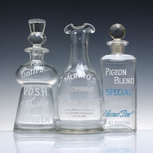 RARE ENAMELLED DALWHINNIE SCOTTISH MUNRO' WHISKY GLASS WATER CARAFE C1910 - ADDITIONAL PHOTO 2