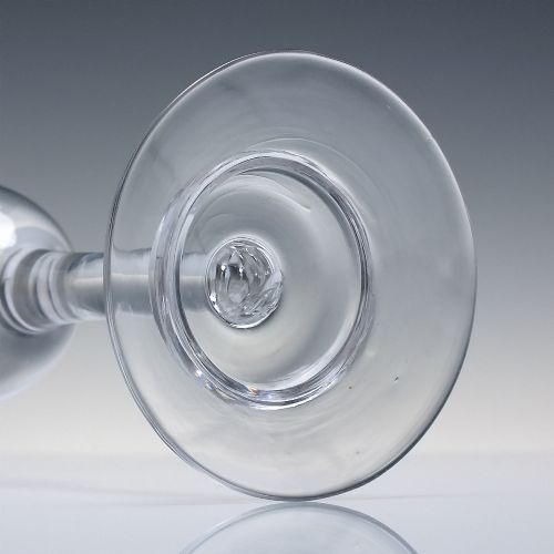 18TH CENTURY PLAIN STEM ENGRAVED GOBLET C1760 - ADDITIONAL PHOTO 5