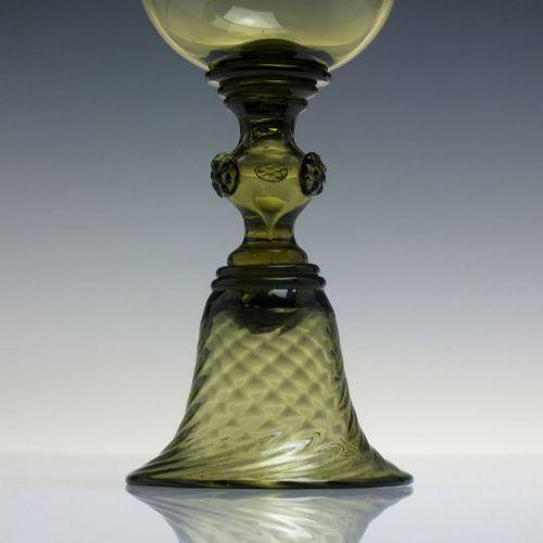 TALL MEDIEVAL REVIVAL HOCK ROEMER WINE GLASS C18801910 - ADDITIONAL PHOTO 3