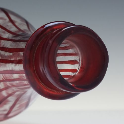 ANTIQUE 19TH CENTURY HAND PAINTED GLASS DECANTER OR SERVING BOTTLE C1860 - ADDITIONAL PHOTO 5