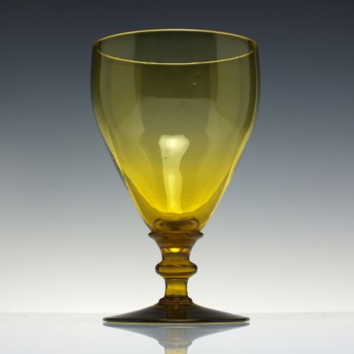 fig 1. Large Antique Vaseline Glass Wine Goblet c1920
