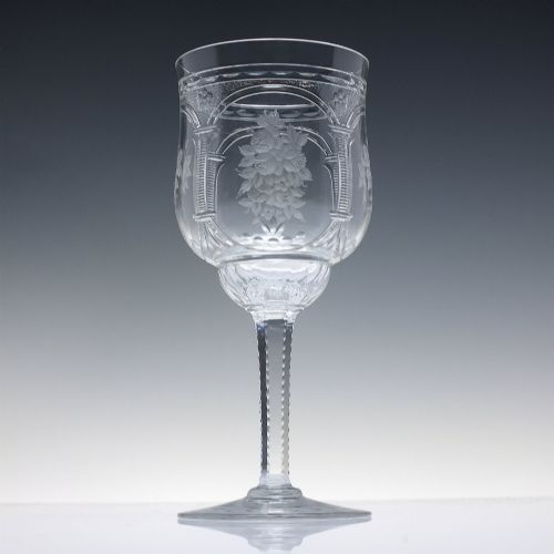 fig 2. A Rare Set of Six Art Nouveau Baccarat Vallee Large Red Wine Goblets c1902-10