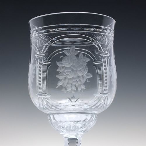 fig 3. A Rare Set of Six Art Nouveau Baccarat Vallee Large Red Wine Goblets c1902-10
