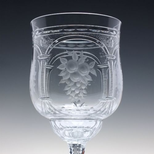 fig 4. A Rare Set of Six Art Nouveau Baccarat Vallee Large Red Wine Goblets c1902-10
