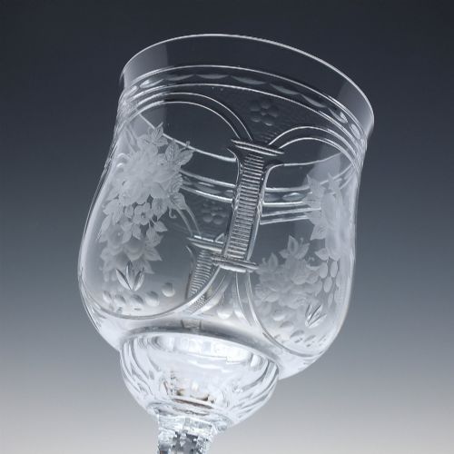 fig 7. A Rare Set of Six Art Nouveau Baccarat Vallee Large Red Wine Goblets c1902-10