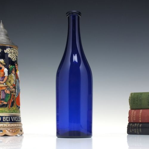 Victorian Bristol Blue Glass Serving Bottle C1860