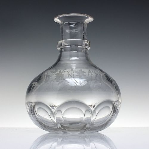 19th Century Victorian Engraved Wine Carafe C1850