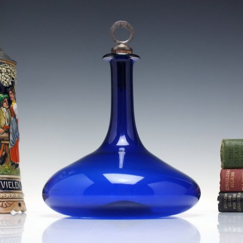 Georgian Blue Glass Mell Decanter c1830