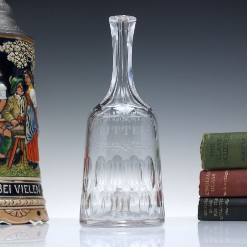 Rare 18th Century Engraved Sugar Loaf Bitters Bottle C1780.