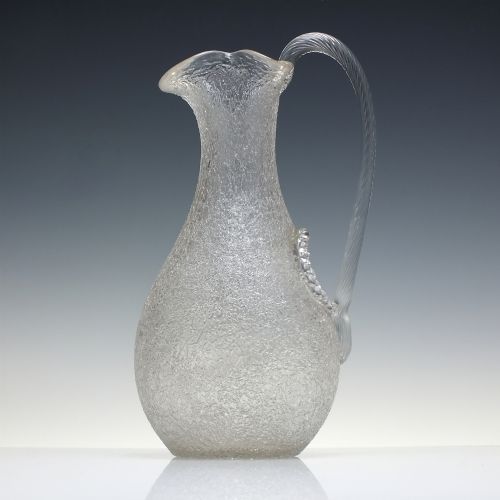 Victorian Overshot Glass Champagne Jug with Internal Ice Chamber C1880