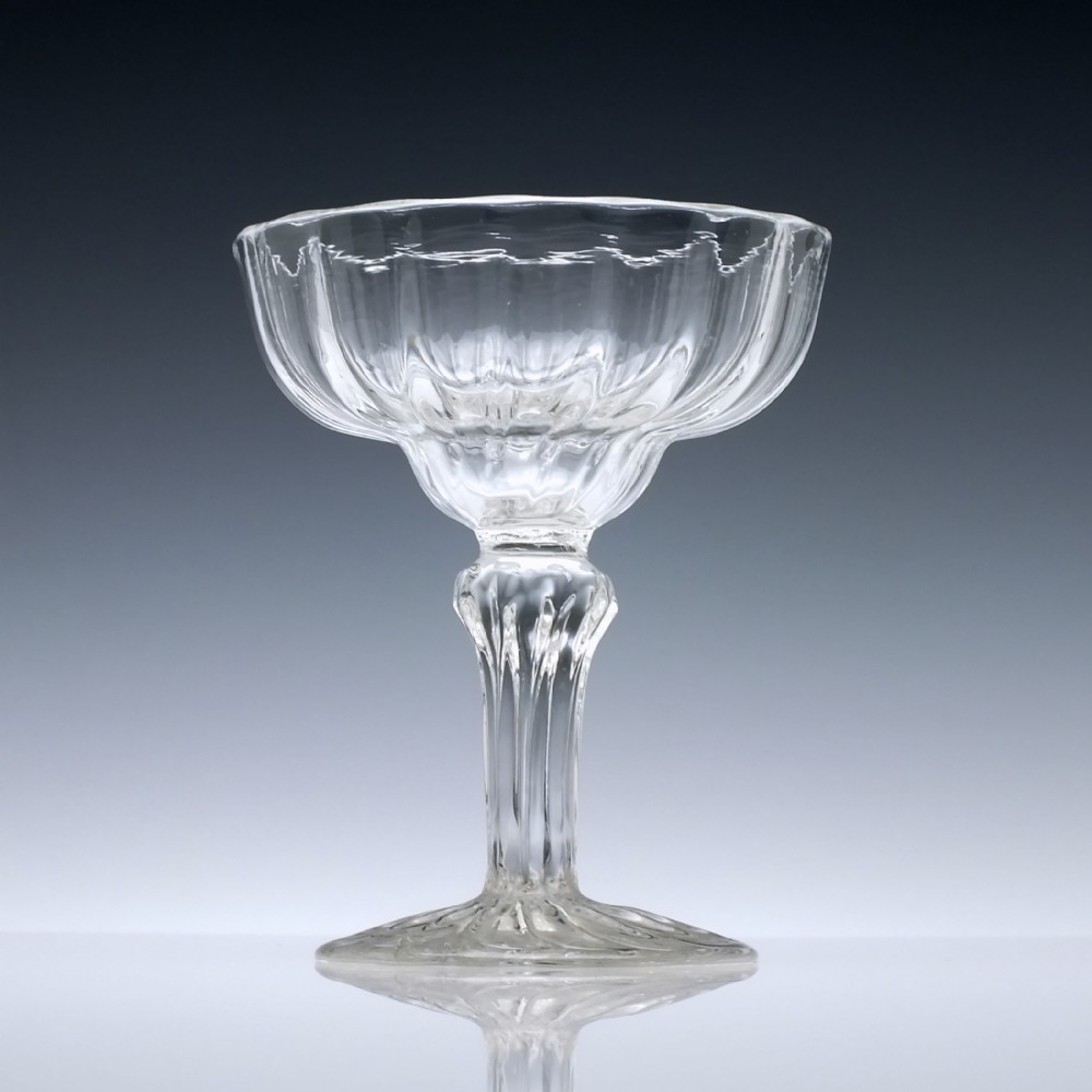 18th Century Pedestal Stem Champagne Glass c1750