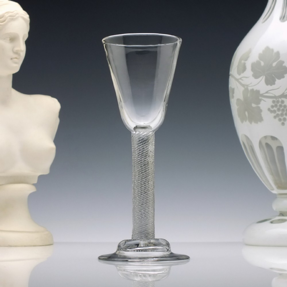 18th Century Incised Twist Wine Glass c1755
