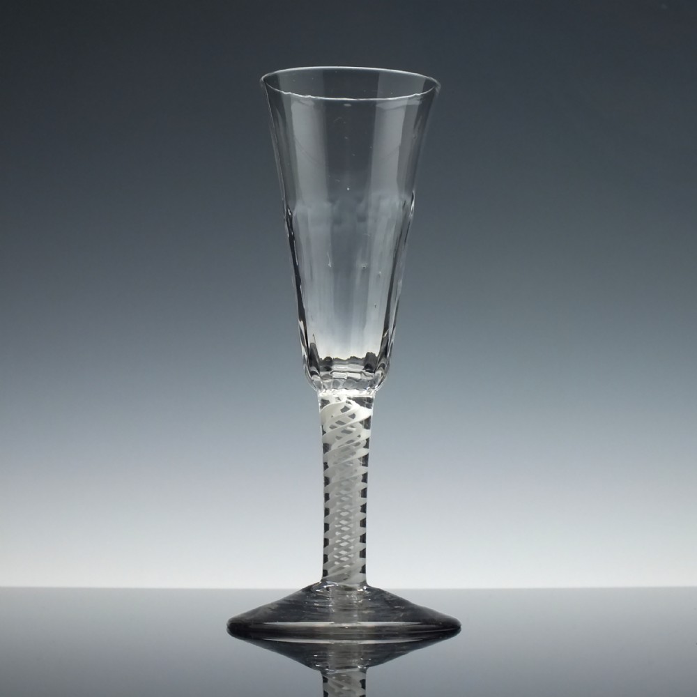 Antique 18th Century Georgian Opaque Twist Ale Glass c1760