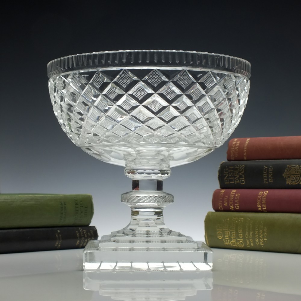 19th Century Cut Glass Pedestal Bowl c1830