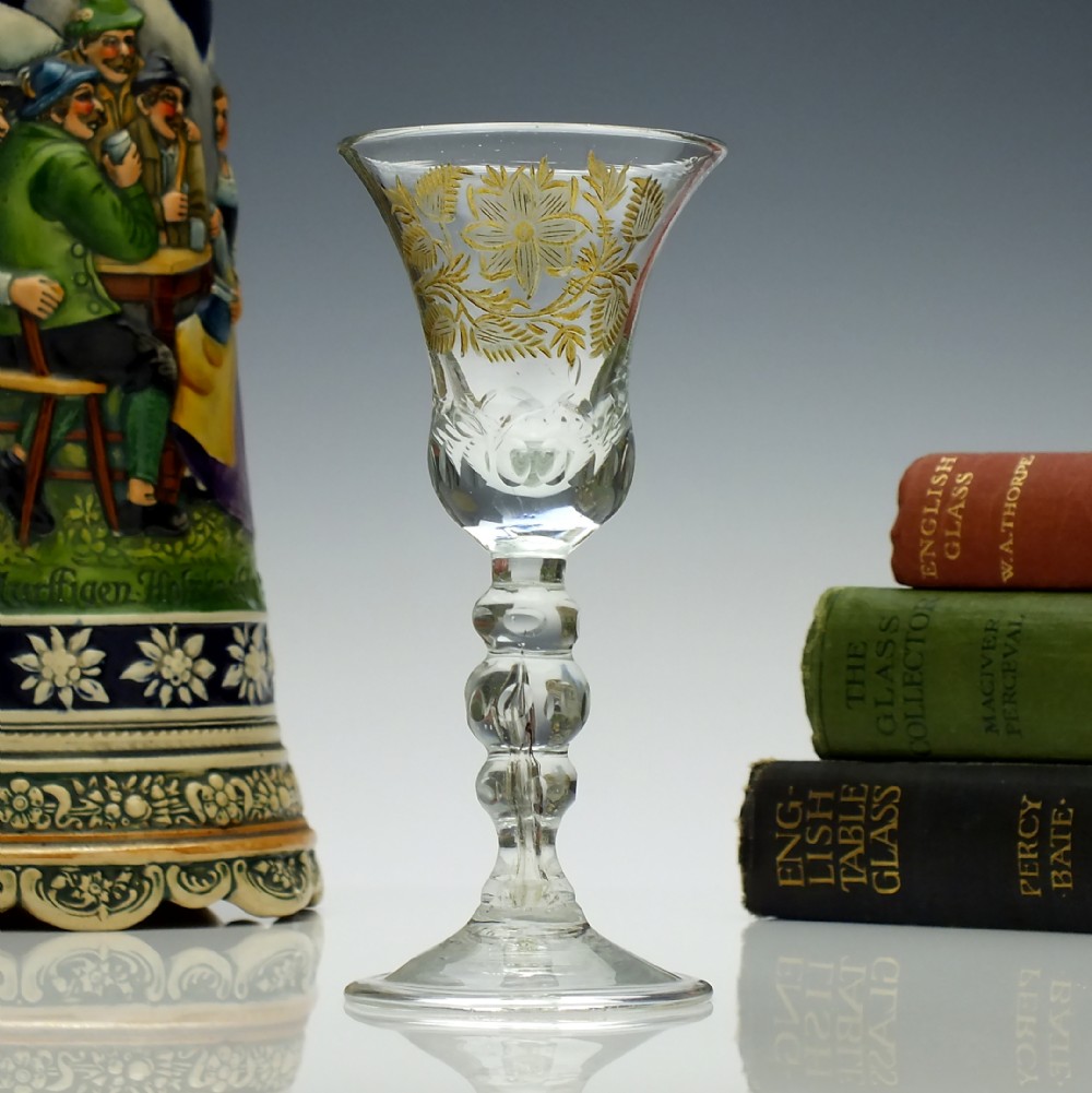 18th Century Engraved and Gilded Wine Glass c1770