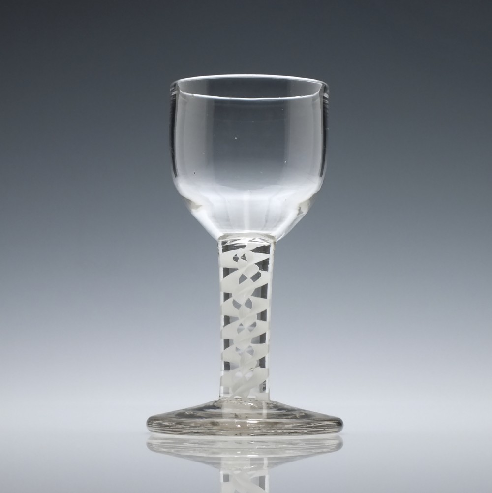 Georgian Opaque Twist Dram Glass c1760