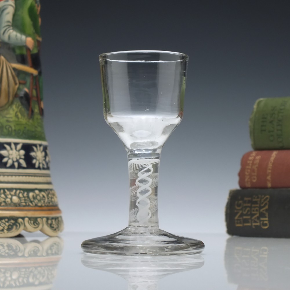Georgian Opaque Twist Dram Glass c1760