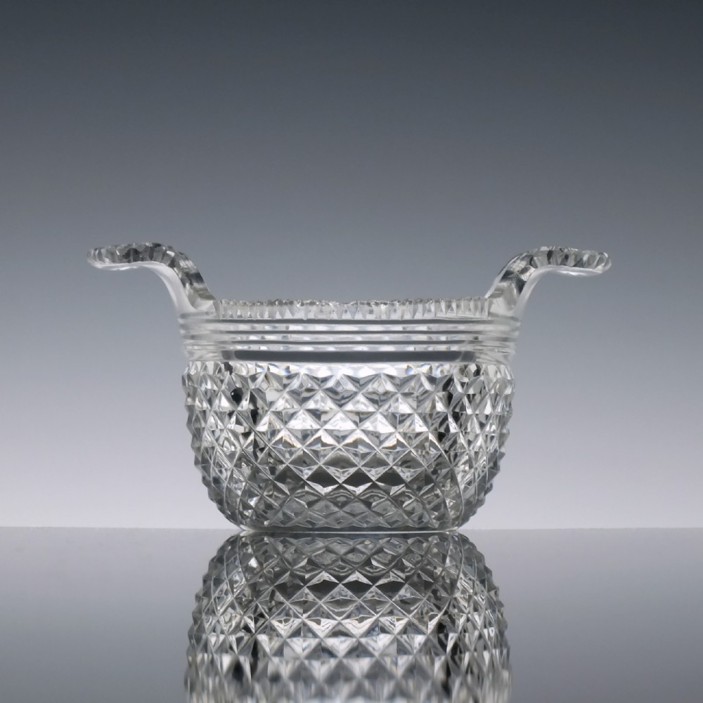 Rare Two Handled 19th Century Cut Glass Piggin c1820