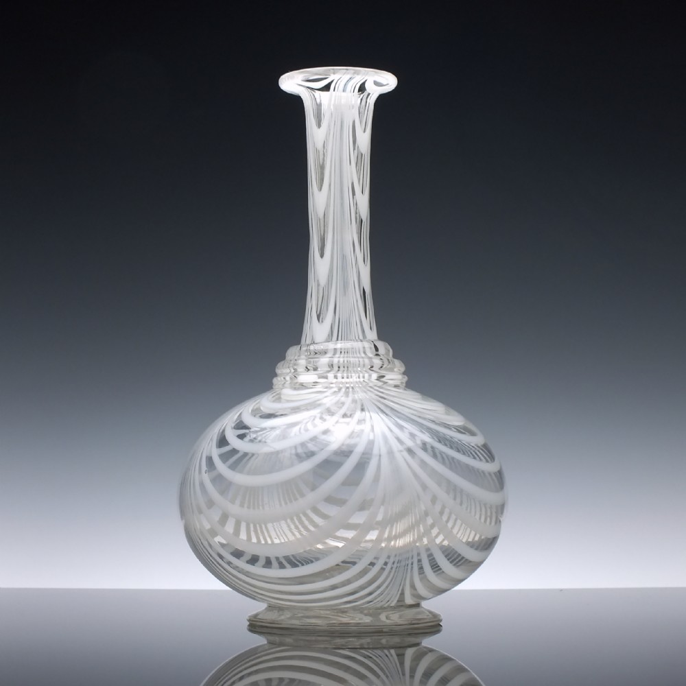 Antique 19th Century Victorian Nailsea Glass Wine Carafe c1845
