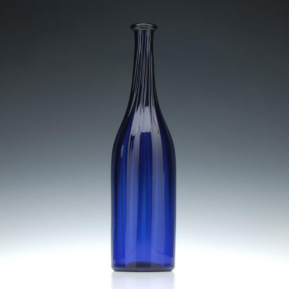 19th Century Victorian Blue Glass Serving Bottle c1850