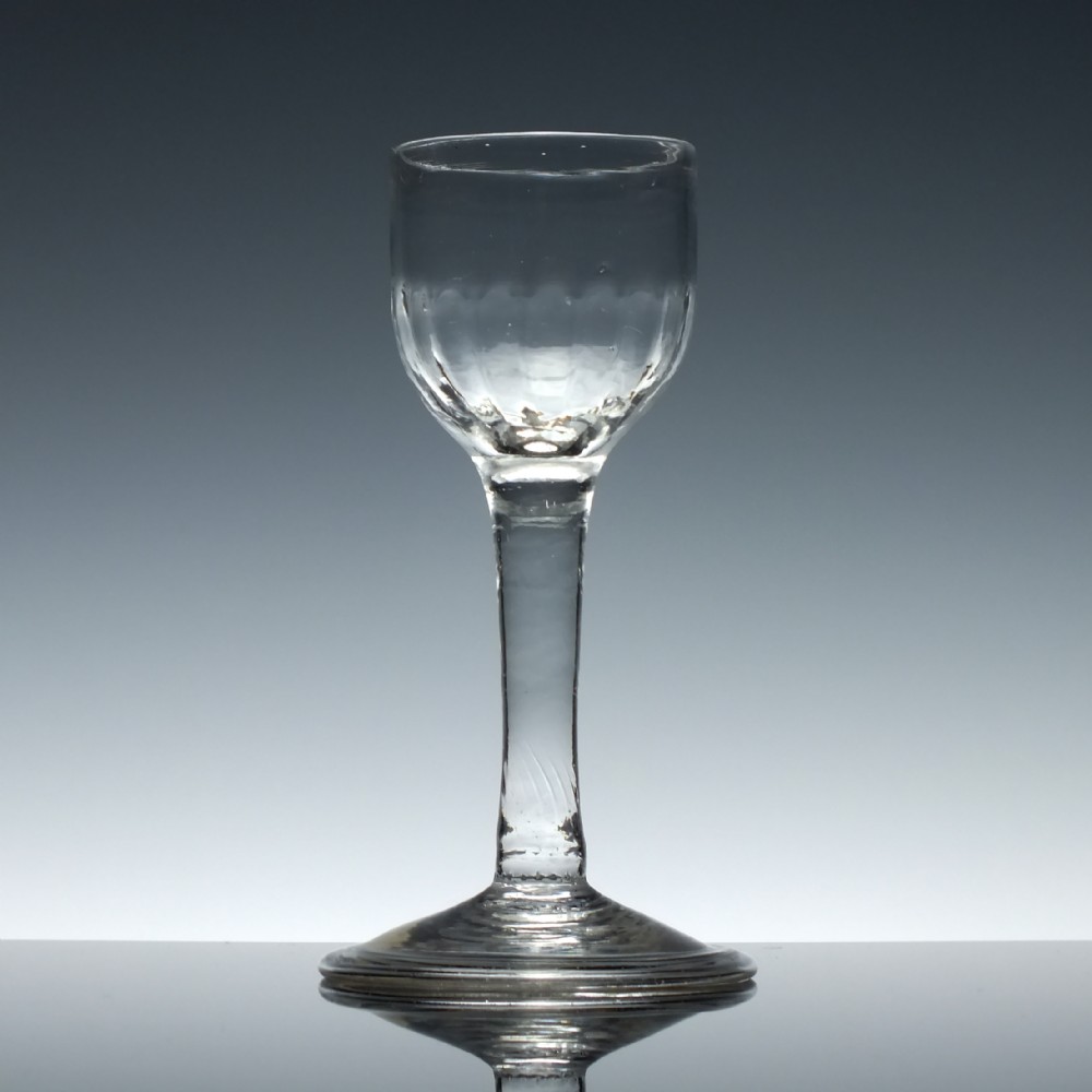 Antique 18th Century Georgian Plain Stem Wine Glass c1740