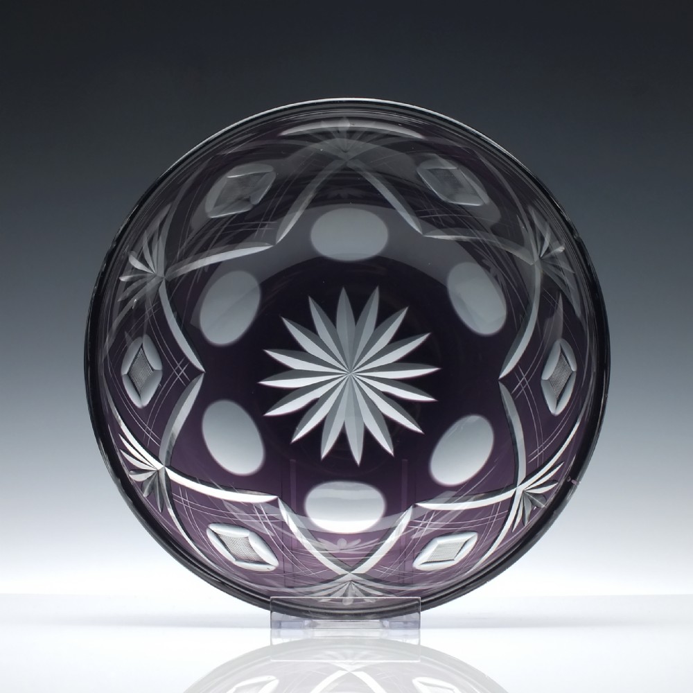 Antique Amethyst Cut Glass Bowl c1890