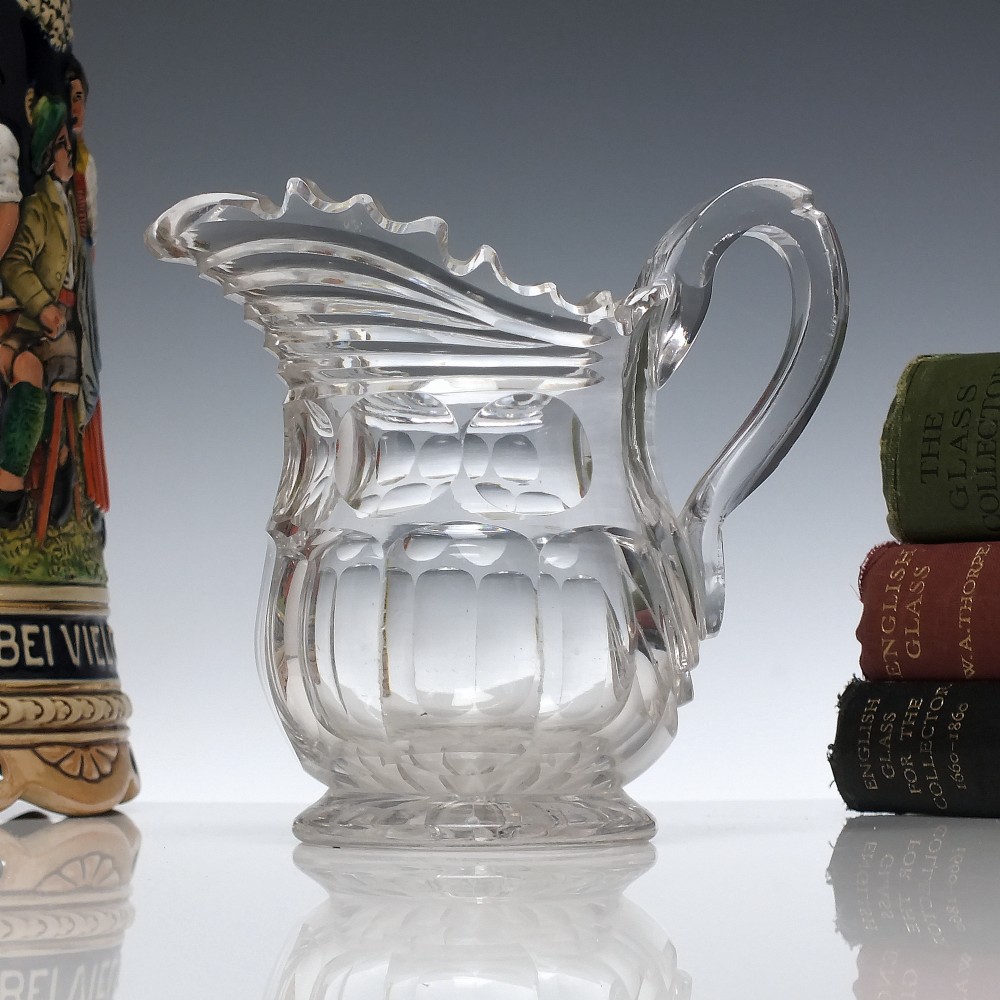 Victorian Antique Cut Glass Cream Jug c1820