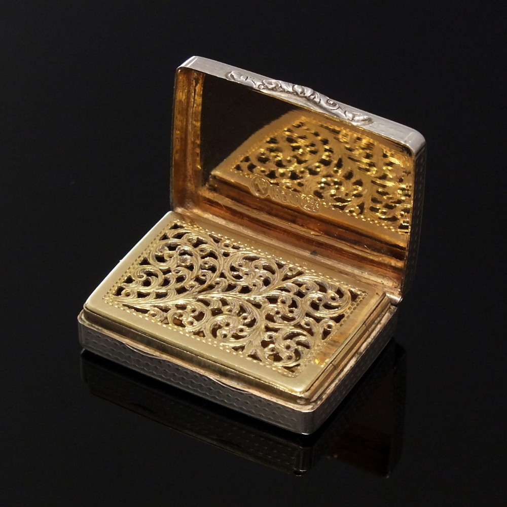 Victorian Silver Vinaigrette by Nathaniel Mills Hallmarked Birmingham 1839 