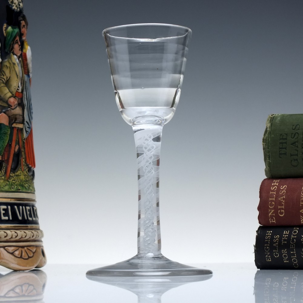 18th Century Opaque Lynn Wine Glass c1760