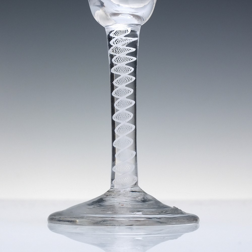 Beilby Enamelled Opaque Twist Wine Glass c1765 View III
