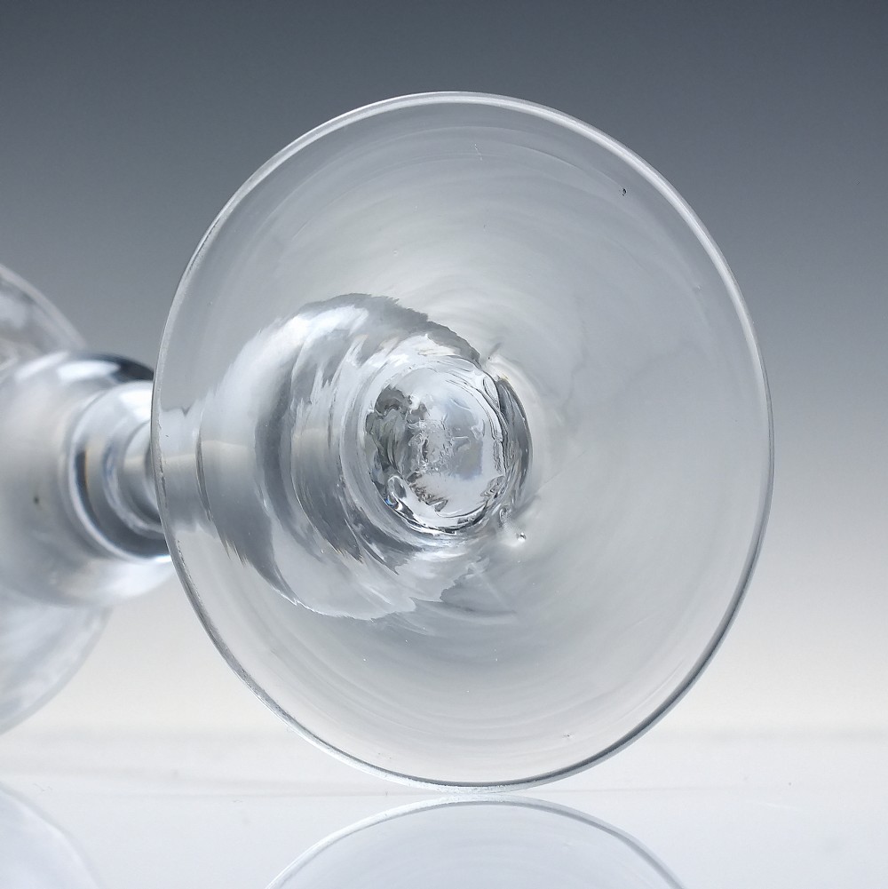 Georgian Engraved Light Baluster Wine Glass c1735-40 View VI