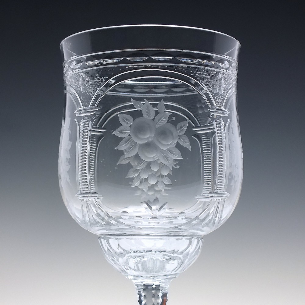 A Rare Set of Six Art Nouveau Baccarat Vallee Large Red Wine Goblets c1902-10 View V