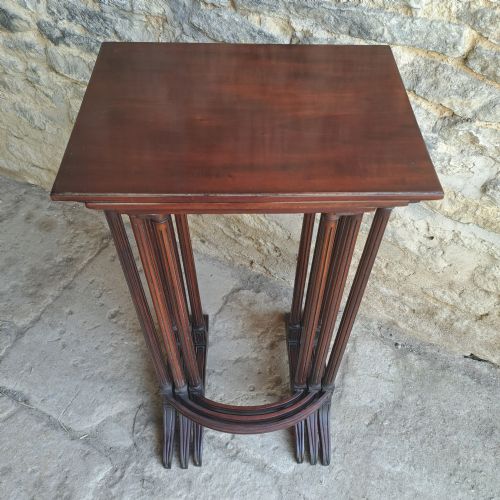 NEST OF THREE MAHOGANY TABLES - ADDITIONAL PHOTO 5