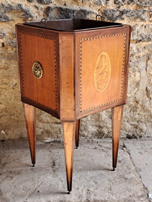 DUTCH MARQUETRY WINE COOLER JARDINIERE